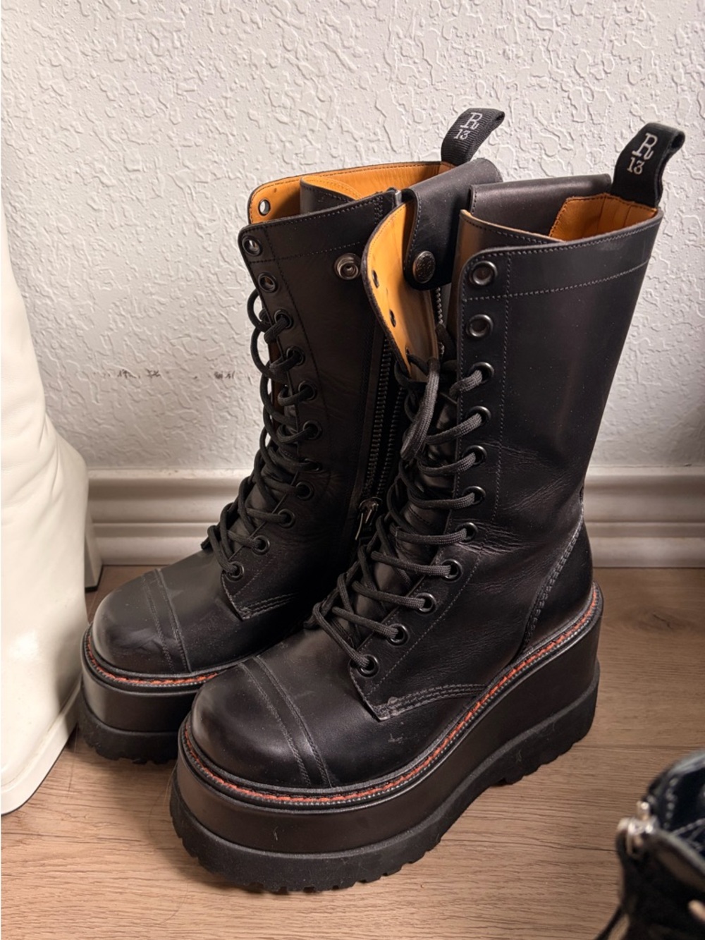 R13 Alt Black Platform Lace-Up Boots - Women's - Picture 4 of 5